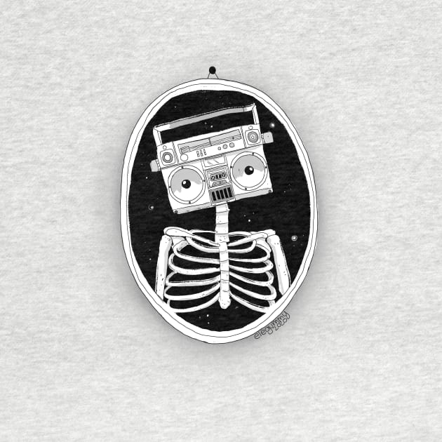 Radio + silly skeleton by Gummy Illustrations